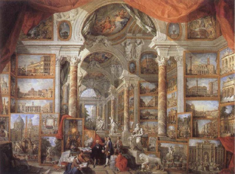 Giovanni Paolo Pannini Picture Gallery with views of Modern Rome oil painting image